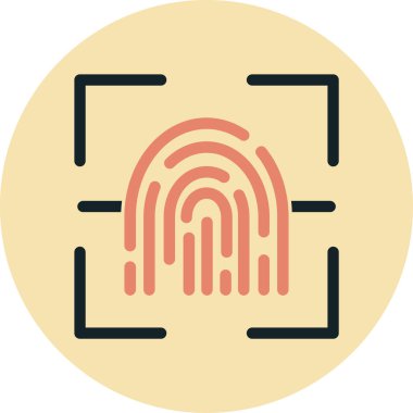 parmak izi simgesi, vektör çizimi