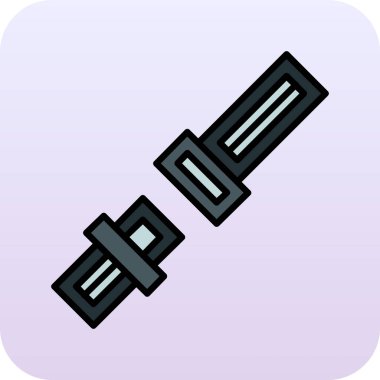 Düz stil kılıç ikonu. Vektör çizimi. Yapılabilir. beyaz arkaplanda izole.