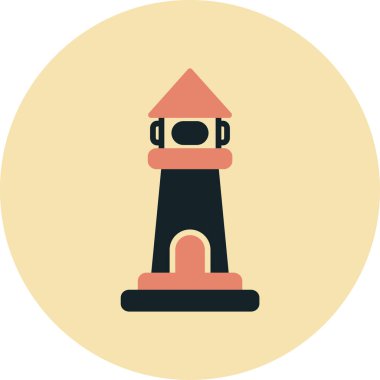 Deniz feneri simgesinin vektör illüstrasyonu