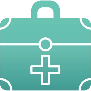 İlk yardım kutusu simgesi. Web tasarımı için ilk yardım kutusu vektör simgesinin basit çizimi