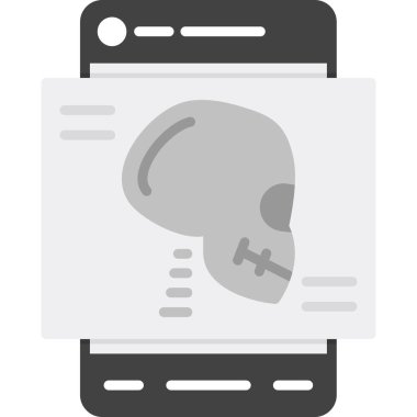 Tıbbi kafatası görüntüsü gösteren akıllı telefon