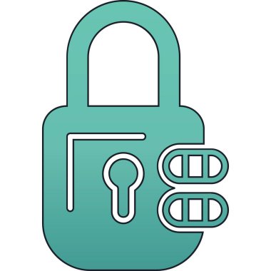 Kilit simgesi. Web için vektör simgelerinin ana hatlarını çöz