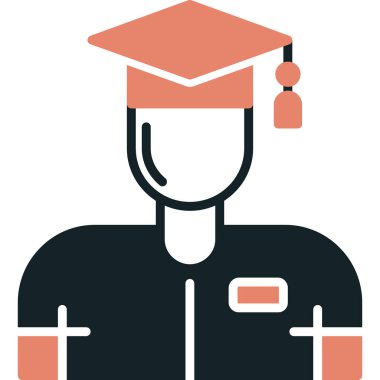 mezuniyet simgesi, vektör illüstrasyonu basit tasarım