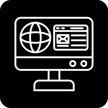 tarayıcı internet simgesi, basit vektör illüstrasyonu