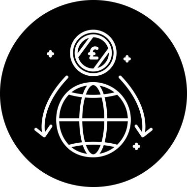 Bir dünya küresel simgesinin vektör illüstrasyonu