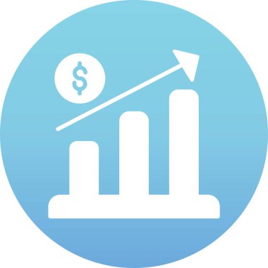 İş geliştirme grafiği simgesi. Vektör büyümenin sembolüdür. düz resimleme