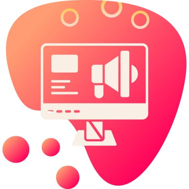 Konuşma balonlu bir dizüstü bilgisayarın vektör çizimi