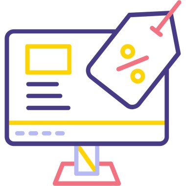 Bilgisayar ekranı. Web simgesi basit illüstrasyon