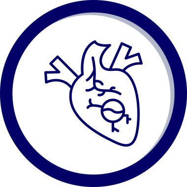 kalp ve simgenin vektör illüstrasyonu