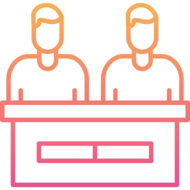 Tablosu olan bir adamın vektör çizimi