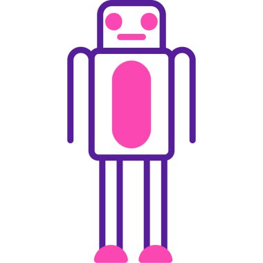 Robot simgesi, basit vektör resimleme tasarımı