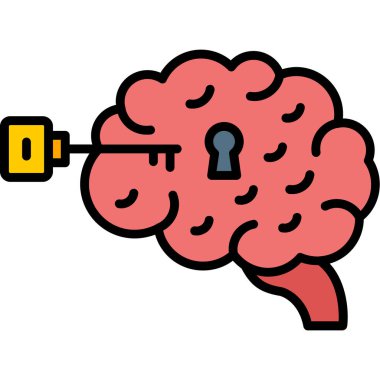 Kilitli ve konuşma baloncuklu beyin