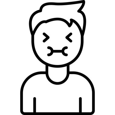 Çizgi biçiminde kızgın adam avatar simgesi