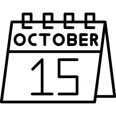 Siyah simge dizaynlı takvim