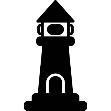 Deniz feneri. Web simgesi basit illüstrasyon