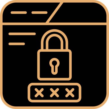 Asma kilit. Web simgesi basit illüstrasyon