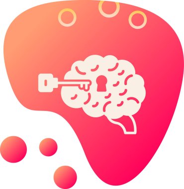 Beyin düşünme simgesi düz stil