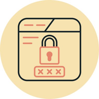 Kilit. Web simgesi basit illüstrasyon