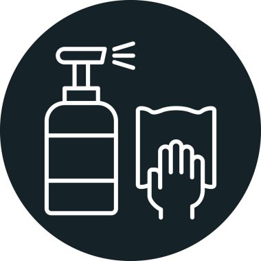 Dezenfekte ikonu. vektör illüstrasyonu