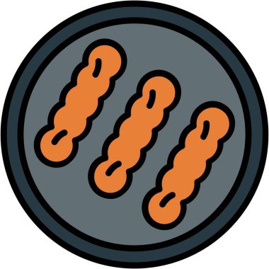 Sosisli sandviç. Web simgesi basit illüstrasyon