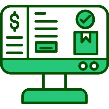 çevrimiçi bankacılık vektör renk simgesi