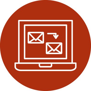 beyaz arkaplanda posta zarfı, illüstrasyon, vektör olan dizüstü bilgisayar