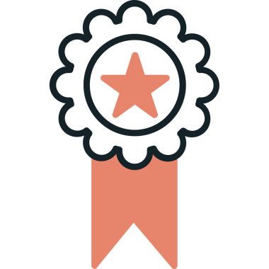 Madalya simgesi, vektör illüstrasyonu