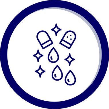 Bir hapın mavi ve beyaz ikonunun çizimi