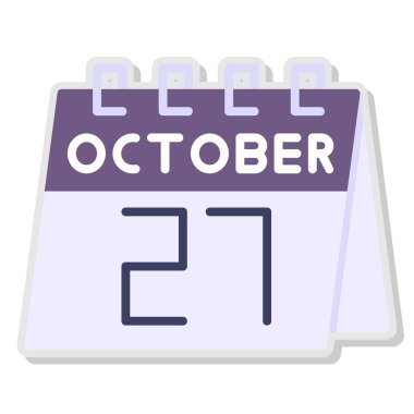 Ekim 27 - takvim simgesi - takvim düzlüğü