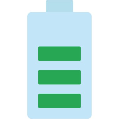 Yeşil seviyeli basit pil simgesi