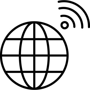 Wi-Fi internet dünyası simgesi ana hatları biçiminde