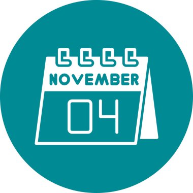 8 Kasım - takvim simgesini - vektör çizim