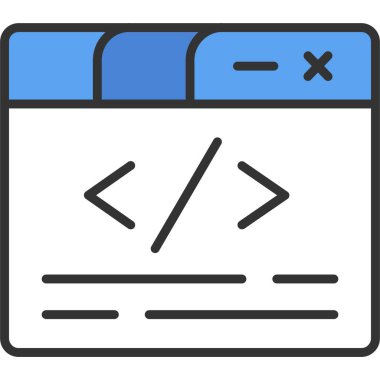 Kodlama geliştirme simgesi doldurulmuş ana hatlar biçiminde