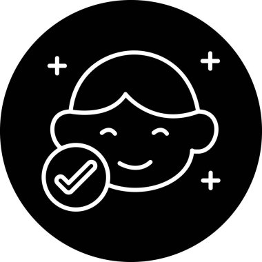 Bir kız simgesinin vektör illüstrasyonu