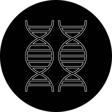 Beyaz arkaplanda siyah tarzda DNA simgesi izole edildi. DNA sembolü vektör çizimi.