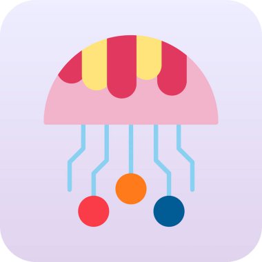 Şirin bir çizgi film simgesinin vektör çizimi