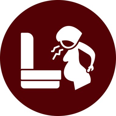 Hamile kadın düz vektör simgesi