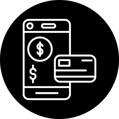 Moda biçimi izole edilmiş arka planda mobil ödeme simgesi