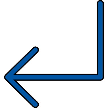 Sol ok simge vektör çizim