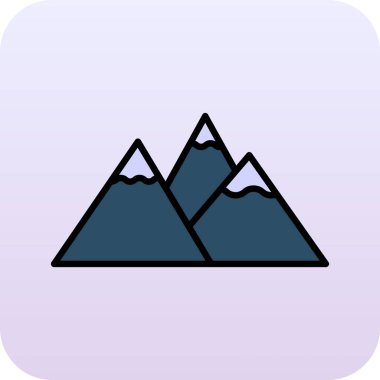 Soyut arkaplanda dağ simgesi izole edildi