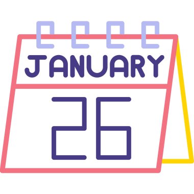 Ocak 18 gün simge tasarım vektörü