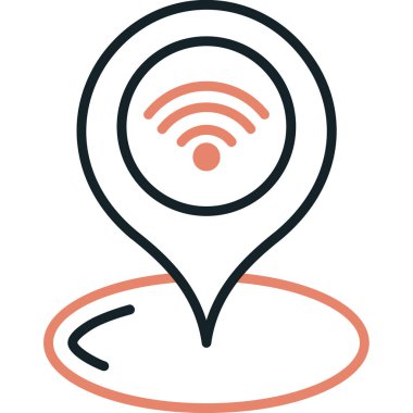 gps gps konum simgesi doldurulmuş dış hat biçimi