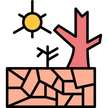 ağaç bitkisi ikon vektör illüstrasyonu