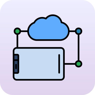 bulut depolama vektör çizgisi simgesi