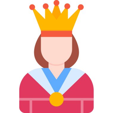 Kral düz vektör simgesi