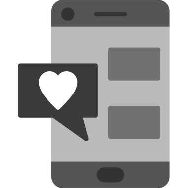 sevgi mobil ileti vektörü simgesi