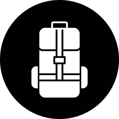 sırt çantası simgesi vektör illüstrasyonu