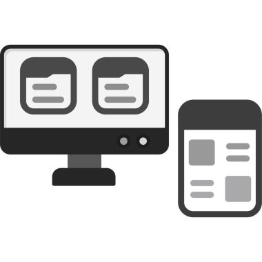 Monitör simgesi, vektör illüstrasyonu. düz dizayn.