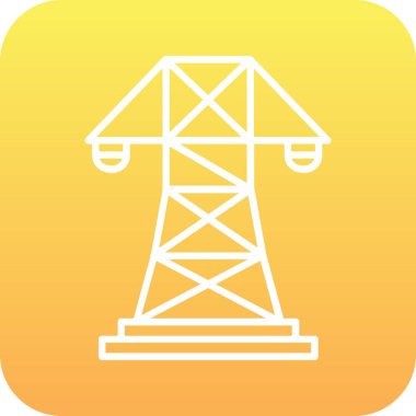 Yağ kulesiyle birlikte uzun bir gölge simgesinin çizimi