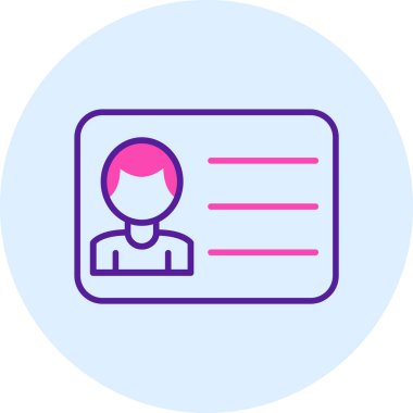 Kimlik kartı simgesi, vektör illüstrasyonu